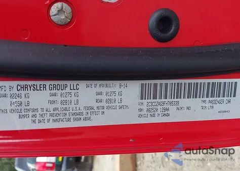 2015 Dodge Challenger Sxt из США, поврежденный, VIN 2C3CDZAG9FH705339